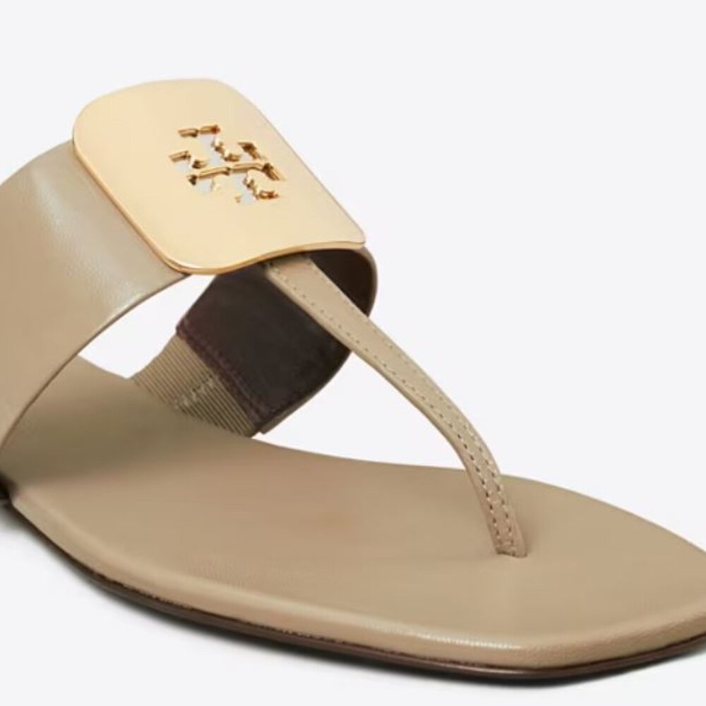 Brand New TORY BURCH Georgia sz 8 sandal goat leather dark elk 154236